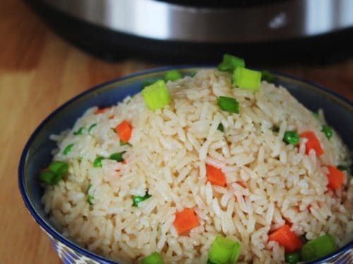 Vegetable fried rice in instant online pot