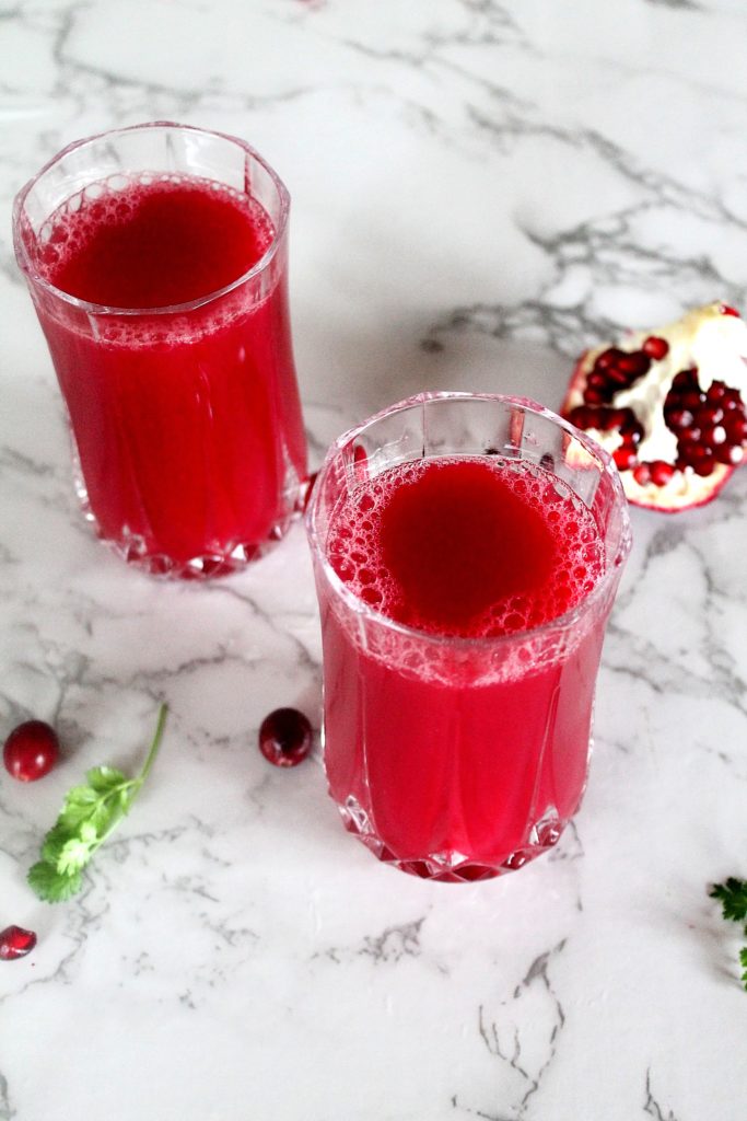 Fresh Homemade Cranberry Pomegranate Juice - Living Smart And Healthy