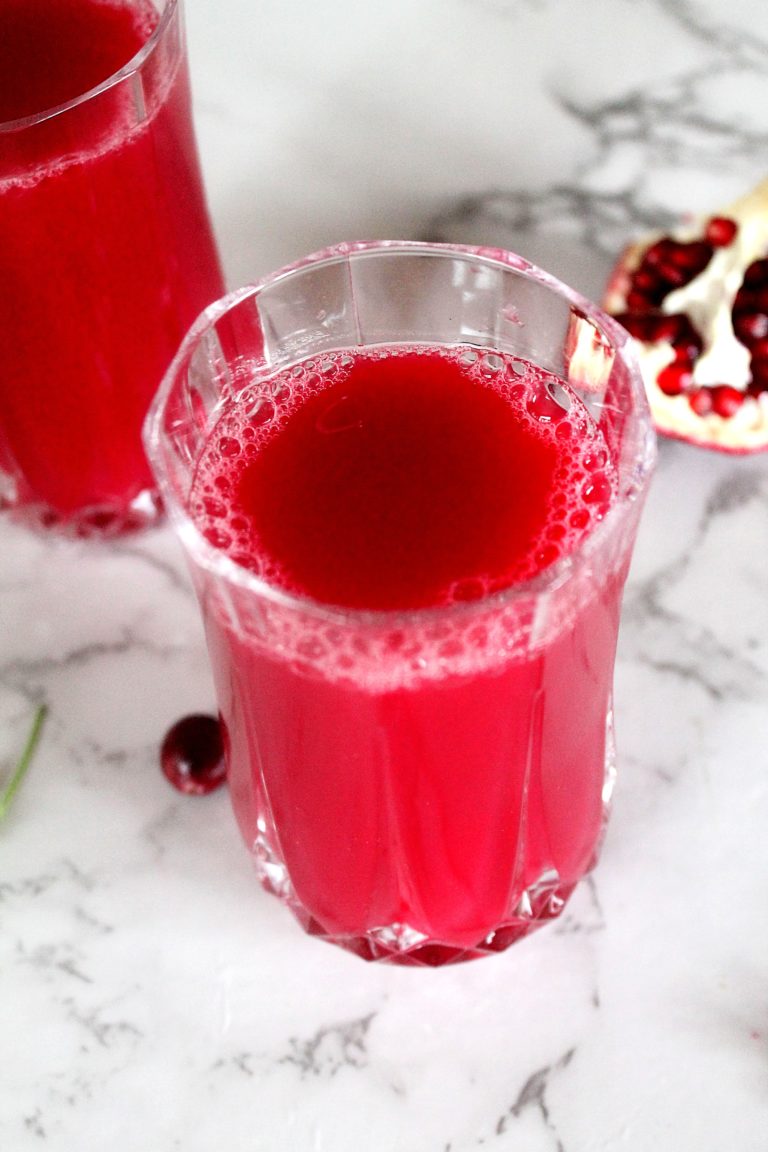 Fresh Homemade Cranberry Pomegranate Juice - Living Smart And Healthy