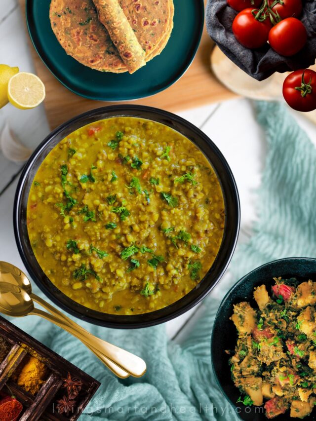 Green Moong Dal [Mung Beans Curry] - Living Smart And Healthy