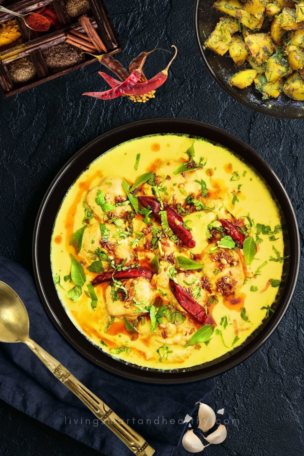 Hyderabadi Dahi Ki Kadhi Kadhi Pakoda Living Smart And Healthy