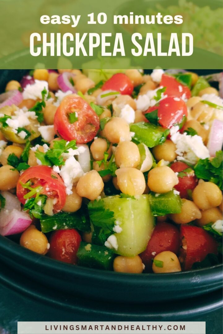 Easy 10-minute Mediterranean Chickpea Salad - Living Smart And Healthy