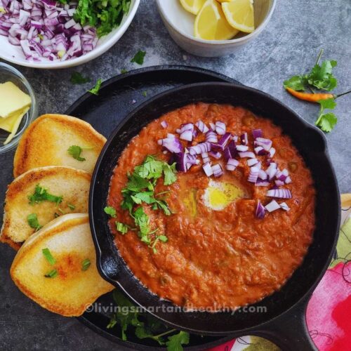 The Best Pav Bhaji Recipe | Mumbai Street Style Pav Bhaji - Living ...