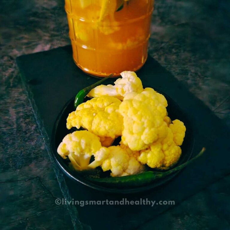 Gobi Ka Pani Wala Achar | Pickled Cauliflower - Living Smart And Healthy